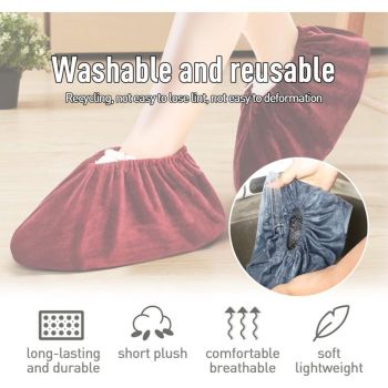 5 Pairs Orange Adult Overshoe Covers, Size 37 to 43