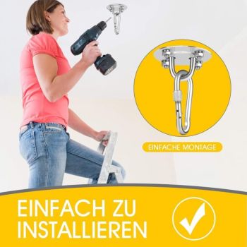 Stainless Steel Ceiling Hook Heavy Duty Support for Hammock Chair Punching Bag, 400 kg
