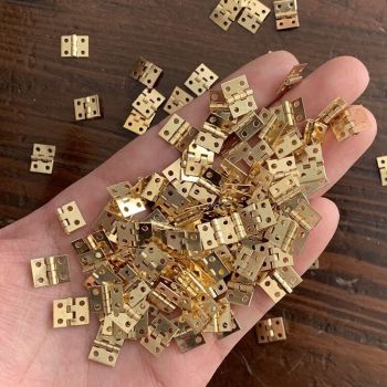 100 Pack Mini Flat Folding Screw Hinges for Furniture Doors and Windows