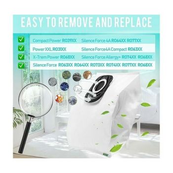 10 Bags Vacuum Cleaner Bags Compatible with Rowenta ZR200520 ZR200720 RO64xx RO63xx RO68xx RO39xx