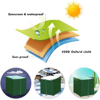 Green Waterproof Anti UV Dustproof Protective Cover for 1000L IBC Tank, 120 x 100 x 116 cm