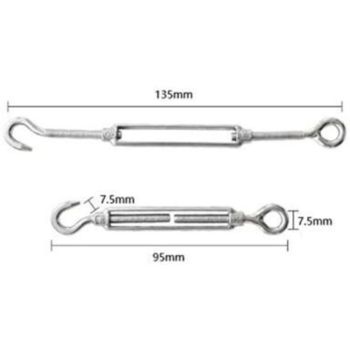 10 Pcs M4 Stainless Steel Hook and Eye Turnbuckle Wire Rope Hardware Kit