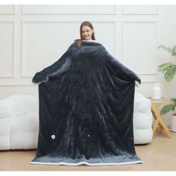 Warm Full Body Wearable Heated Blanket | With Foot Pocket & Auto Shut Off, 127×177CM Washable Heating Wrap for Sofa