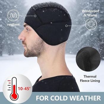 Winter Cycling Cap - Can Be Worn Under a Helmet - Windproof and Warm - Unisex - Gray
