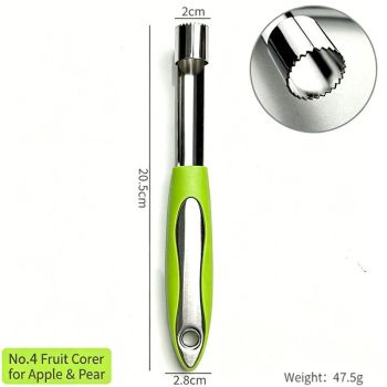 Stainless Steel Apple Corer and Fruit Cutter Tool, Manual Apple Slicer and Seed Remover