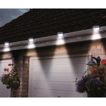 Solar Multipurpose Wall Light Set, Outdoor Rechargeable Lamp with Screws and Mounting Kit, 3 Piece, White