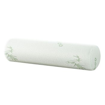 Memory Foam Neck Roll Pillow with Bamboo Cover, Cervical Support Bolster Cushion