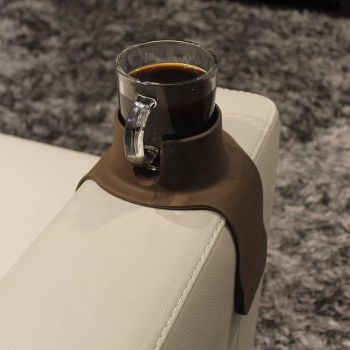 Couch Coaster Drink Holder for Sofa Armrest and Lounger, Spill-Resistant Cup Holder, Mocha Brown