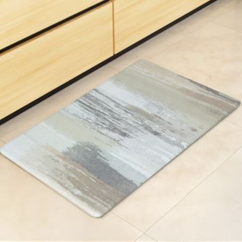 Non-Slip PVC Kitchen Floor Mat 45 x 75 cm, Waterproof Rug, Abstract Marble Pattern