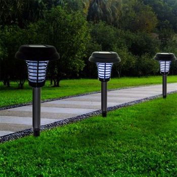 Solar Mosquito Killer Lamp, Wireless Rechargeable Outdoor Bug Zapper, 1 Piece, Black