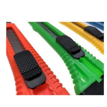 4 Pack Retractable Box Cutter Knives, 10.8 mm Utility Razor Blades for Cartons and Crafts