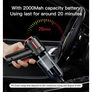 3-in-1 Portable Vacuum Cleaner with Blower and Dust Extraction, USB Rechargeable, White