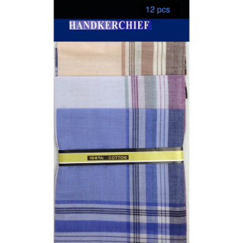 12 Pack Men's Cotton Handkerchiefs, 35 x 35 cm Pocket Square Hankies