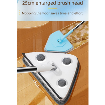 Adjustable Triangle Cleaning Mop with 119 cm Handle, Rotating Head Wall Window and Ceiling Cleaner