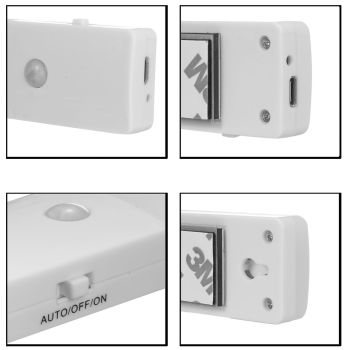 EL608 Rechargeable LED Night Light, Infrared Motion Sensor Wall Lamp, Cool White