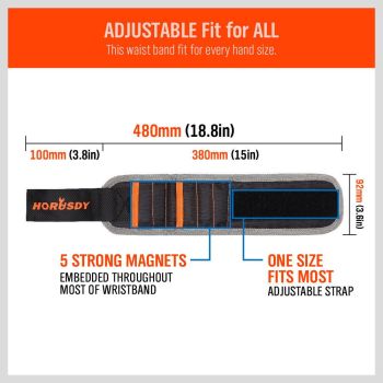 2 Pack Magnetic Wristbands, Tool Holder Strap for Screws, Bolts and Nails