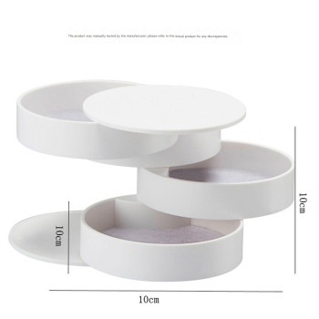 2 Pack Rotating Jewellery Storage Boxes, 4-Layer Dustproof Organizer Cases, Black Nordic Style
