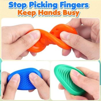 6-Pack Textured Worry Stones, Soft Fidget Set