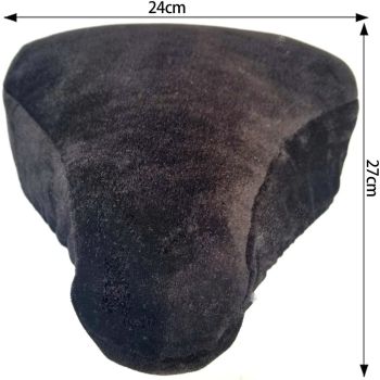 Bicycle Saddle Cover Fleece Seat Cushion Black, 21-27 cm