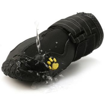 Dog Shoes Adjustable Paw Protectors Black, 7.5 x 6.5 cm