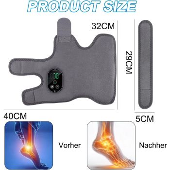 Foot Massager with Heat and Vibration Cordless Rechargeable Compression Wrap Grey