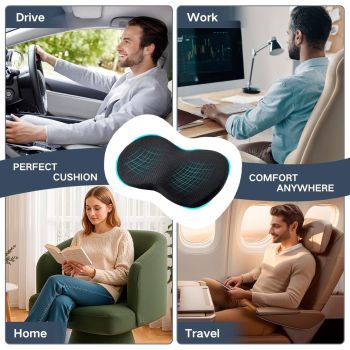 Car Seat Cushion Memory Foam Wedge for Lower Back Support Black, 44 x 23.5 x 9.5 cm