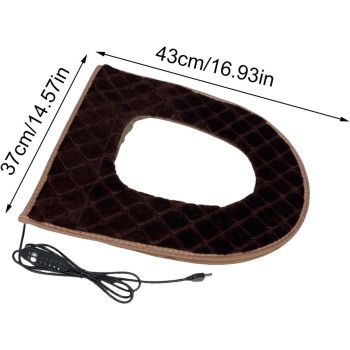 USB Heated Toilet Seat 5 Level Heating with Timer Brown