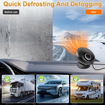 Car Heater 12V 150W Fast Heating and Cooling Defroster Black, 12.5 x 6 cm