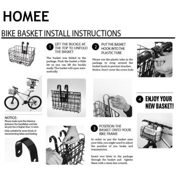Foldable Bicycle Basket Removable Metal Mesh with Quick Release
