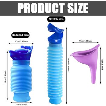 4 Pack Reusable Unisex Urinal Toilet Kit for Camping and Car, 750 ml