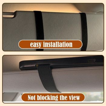 Car Sun Visor Makeup Mirror with LED Rechargeable and Dimmable Black, 3 Brightness Levels