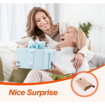 USB Heated Hooded Scarf with Zipper 3 Temperature Settings Apricot, 150 x 80 cm