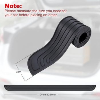Black Universal Car Bumper Protection Strip Scratch Resistant Anti Slip, 104 x 9 cm