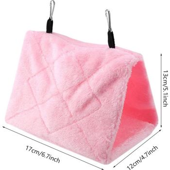 1 Piece Plush Parrot Hammock Winter Warm Bed Pink