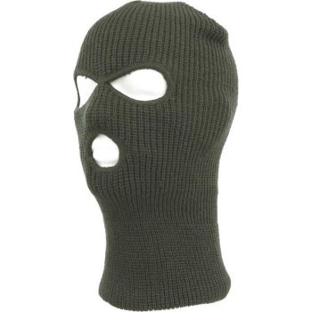 Three Hole Balaclava Ski Mask Green, One Size