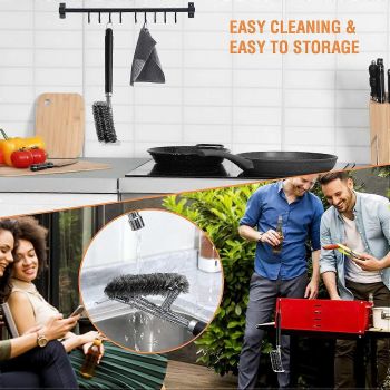 2-Pack Stainless Steel Grill Brush with Scraper Compatible with Weber