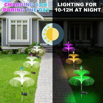 2-Pack Solar Jellyfish Garden Lights Waterproof for Yard Walkway and Lawn