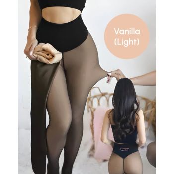 Seamless Vanilla Lined Warm Tights as Pants, Plus Size 2XL/3XL with Flat Seam Technology, Ultra-Soft Thermal Base Layer for Cold Winter Days and Lounge Wear