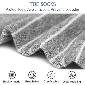 Women's Cotton Toe Socks 5 Pairs for Yoga Running, Five Finger Design Reduces Friction and Blisters, Breathable Moisture-Wicking Low-Cut Athletic Socks