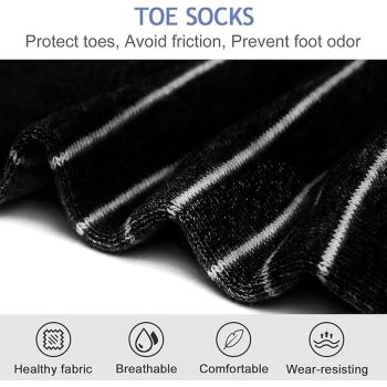 Women's Cotton Toe Socks 5 Pairs for Yoga and Running, Five Finger Separated Design Reduces Friction and Blisters, Breathable Low-Cut Athletic Socks
