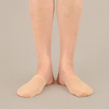 Beige Fine Cotton Toe Socks 5 Pairs, Invisible Half Socks with Non-Slip Silicone Seamless Design for Sandals Dress Shoes and Yoga, One Size for Women