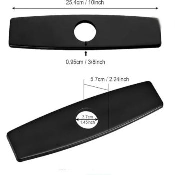 Sink cover plate, Stainless steel material, 10 Inch Sink Deck Plate, stainless steel construction, Matte Black Finish