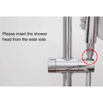 Hand shower holder for shower rod adjustable 18-25 mm Shower Rod Fit ABS, 11.73 x 4 cm Overall Size, Silver Finish