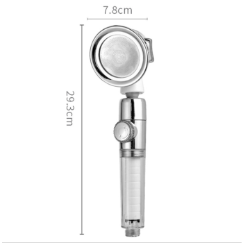 Large Pressurized Handheld Shower Head, Three-stage Water Stop Shower Head ( Without Vibrating Head (No Filter Cotton)), White Finish