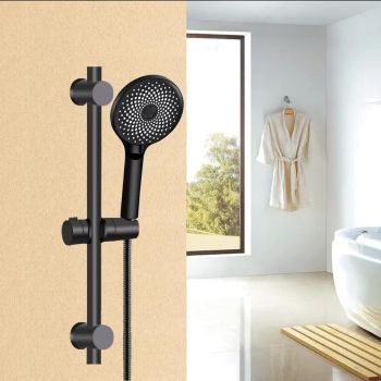 Shower holder- Shower head holder- Shower head- Adjustable shower head holder- Universal black shower head holder- Shower head, Matte Black Finish
