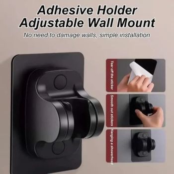 High Pressure Shower Head with 1.5 m Hose and Bracket, Piano Key Spray Control, Durable ABS Plastic, Black Finish