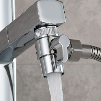 Faucet Adapter with Distributor- 3-Way Switch with M22/M24 Thread/G1/2" Threads for Kitchen Faucet & Hand Shower, solid brass material, Chrome Finish