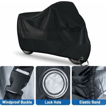 Replacement Waterproof motorcycle cover xxl black for scooter bike protection against dust snow rain wind uv., Made of Fabric, Silver Color