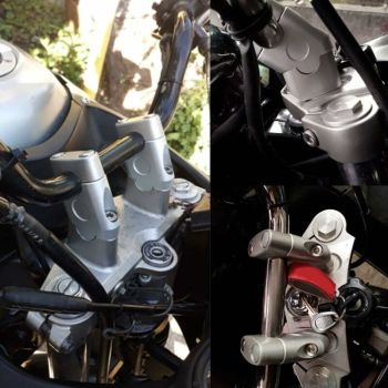 Sturdy Heavy Duty Universal 22mm Motorcycle Handlebar Riser Clamp Adapter, Chrome, Made of Aluminum, Top Quality