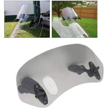 Motorcycle Windshield-Adjustable Clip On Windscreen Wind Deflector Windshield Accessories for Motorcycle Tawny, Made of Acrylic